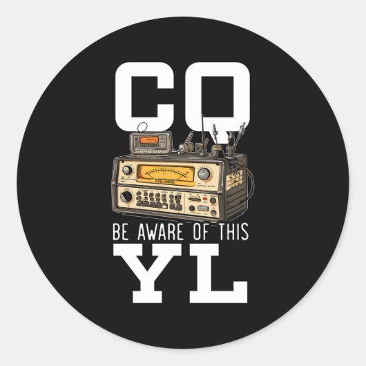 Radioactiviteit met HAM-radiozender Morse-code-ant Ronde Sticker (Voorkant)