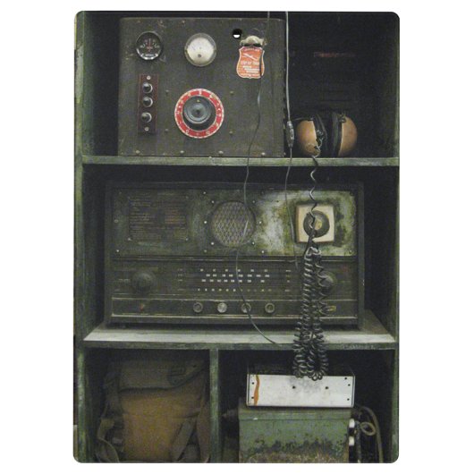  radioapparatuur van het militaire commissariaat klembord (Achterkant)