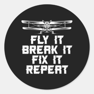 Radiogestuurd vliegtuig piloot RC Model Planes RC  Ronde Sticker