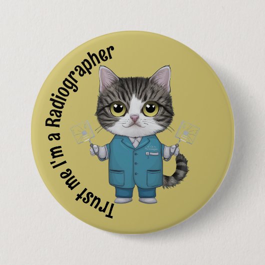 Radiograaf, arts, Radioligand Therapie Ronde Button 7,6 Cm (Voorkant)