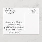 "Radiografie Afstuderen" paarse röntgenhart Uitnodiging Briefkaart (Achterkant)