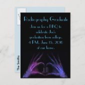 "Radiografie Afstuderen" Vingers Maak Hart Aankondigingskaart (Voorkant / Achterkant)