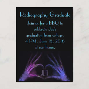 "Radiografie Afstuderen" Vingers maken hart Aankondigingskaart