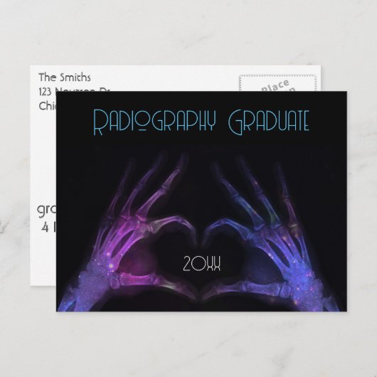 "Radiography Afstuderen" Xray Heart Uitnodiging Briefkaart (Voorkant / Achterkant)