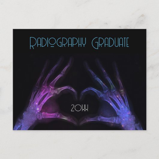 "Radiography Afstuderen" Xray Heart Uitnodiging Briefkaart (Voorkant)