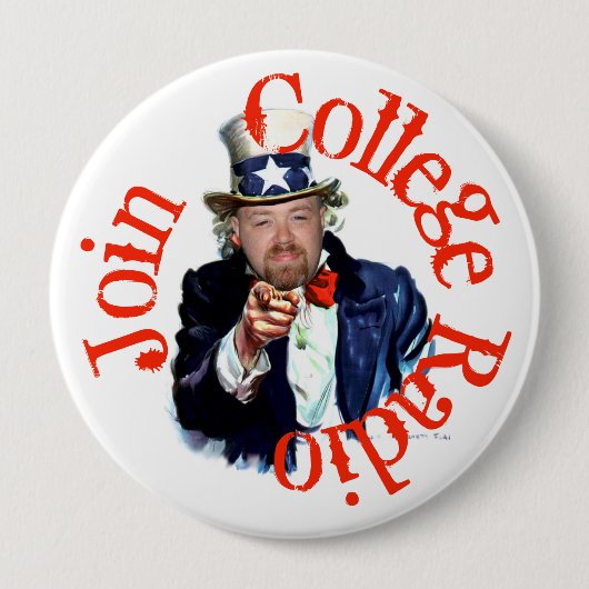 Radioknoop voor aanmelden bij College Ronde Button 4,0 Cm (Voorkant)