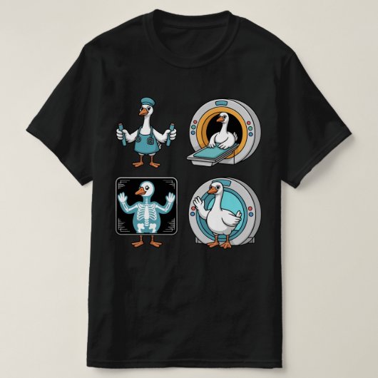 Radiologic Technoloog Domme Gans, Grappige Röntgen T-shirt (Design voorkant)