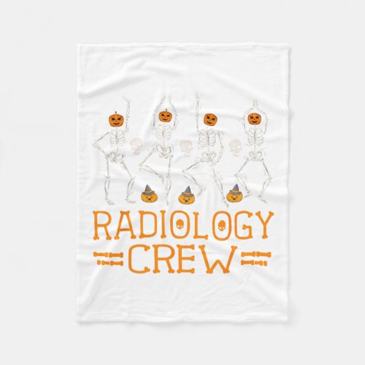 Radiologie Crew Dancing Skelet Pompoen Fun Hallow Fleece Deken (Voorkant)