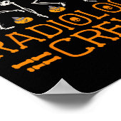 Radiologie Crew Dancing Skelet Pompoen Fun Hallow Poster (Hoek)