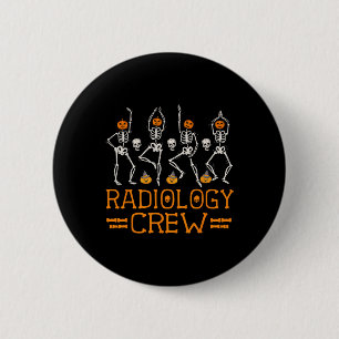 Radiologie Crew Dancing Skelet Pompoen Fun Hallow Ronde Button 5,7 Cm