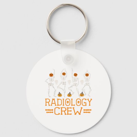 Radiologie Crew Dancing Skelet Pompoen Fun Hallow Sleutelhanger (Voorkant)