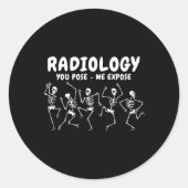 Radiologie die je gebruikt We laten dansende skele Ronde Sticker (Voorkant)