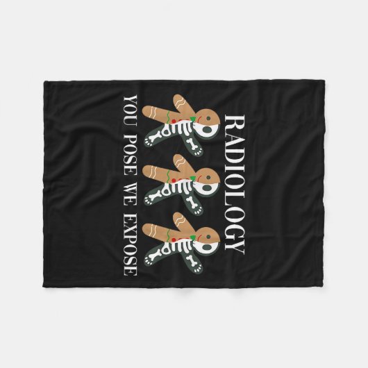 Radiologie die je stelt We Expose Gingerbread Skel Fleece Deken (Voorkant (Horizontaal))