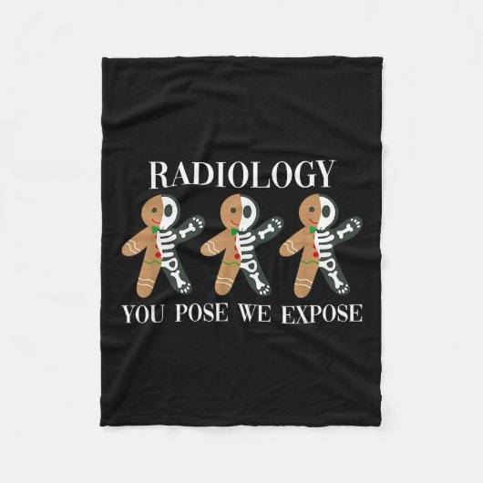Radiologie die je stelt We Expose Gingerbread Skel Fleece Deken (Voorkant)