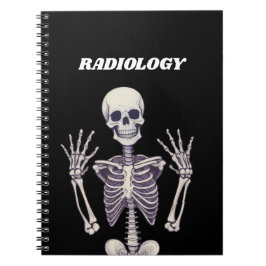 Radiologie Grappig Skelet Poseren Donkere Medische Notitieboek