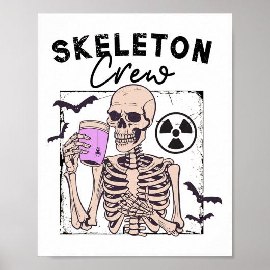 Radiologie Halloween Xray Tech Skeleton Coffee Cre Poster (Voorkant)