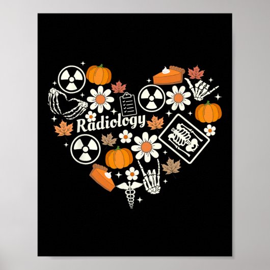 Radiologie Herfst Hart Xray Tech Herfst Pompoen da Poster (Voorkant)
