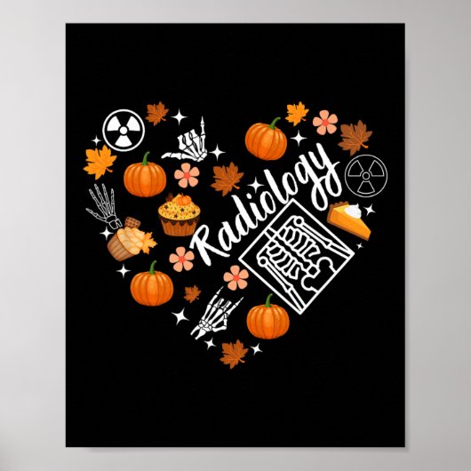 Radiologie Herfst Hart Xray Tech Herfst Pompoen da Poster (Voorkant)