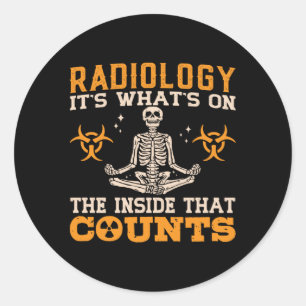 Radiologie is wat er op de technologieconoom staat ronde sticker