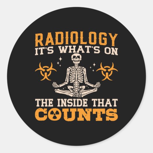 Radiologie is wat er op de technologieconoom staat ronde sticker (Voorkant)