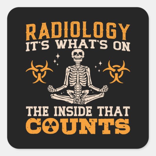 Radiologie is wat er op de technologieconoom staat vierkante sticker (Voorkant)