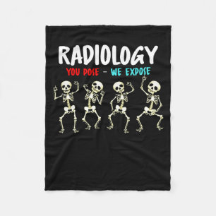 Radiologie Je Pose We Expose Dancing Skeleton X-Ra Fleece Deken