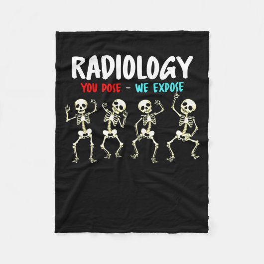 Radiologie Je Pose We Expose Dancing Skeleton X-Ra Fleece Deken (Voorkant)