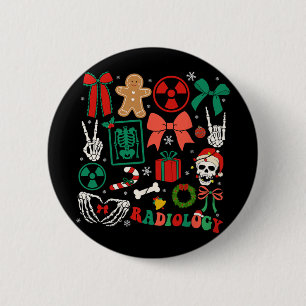 Radiologie Kerst Rad Tech Coquette Boog X-ray Ra Ronde Button 5,7 Cm