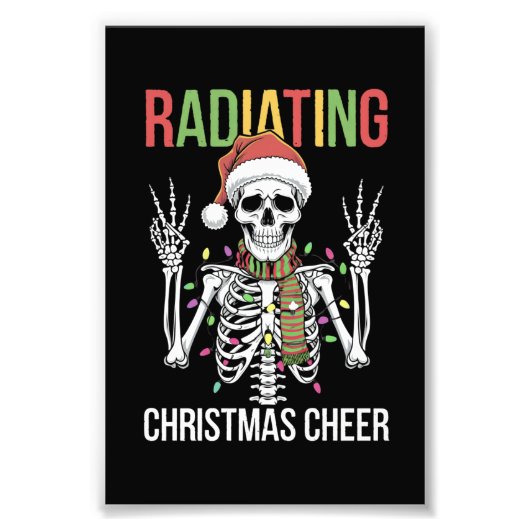 Radiologie Kerstman Skelet Röntgenoloog Technicus Foto Afdruk (Voorkant)