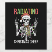 Radiologie Kerstman Skelet Röntgenoloog Technicus Wijn Etiket (Enkel label)