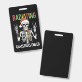 Radiologie Kerstman Skeleton Xray Technician Badge (Voor- en achterkant)