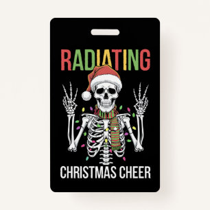 Radiologie Kerstman Skeleton Xray Technician Badge