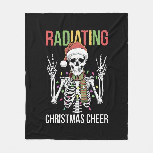 Radiologie Kerstman Skeleton Xray Technician Fleece Deken (Voorkant)