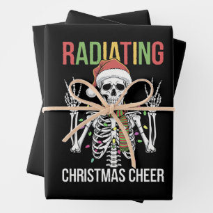 Radiologie Kerstman Skeleton Xray Technician Inpakpapier Vel