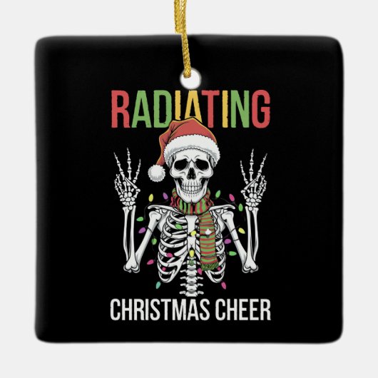 Radiologie Kerstman Skeleton Xray Technician Keramisch Ornament (Voorkant)