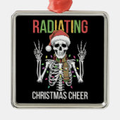 Radiologie Kerstman Skeleton Xray Technician Metalen Ornament (Voorkant)