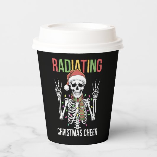 Radiologie Kerstman Skeleton Xray Technician Papieren Bekers (Voorkant)