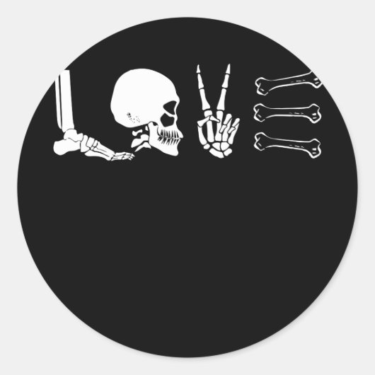 Radiologie Leven Liefde Skelet Bone Words Ronde Sticker (Voorkant)