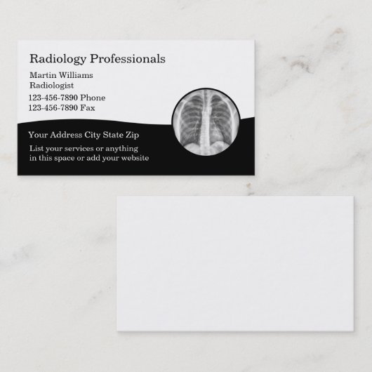 Radiologie Medische beeldvorming Visitekaartjes (Voorkant / Achterkant)
