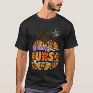 Radiologie Nurse Halloween Pumpkin Leopard T-shirt
