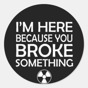 Radiologie omdat je iets hebt gebroken ronde sticker