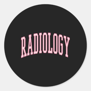 Radiologie Schattige Roze Preppy Nurse CT MRI Rad  Ronde Sticker