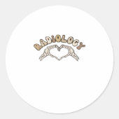 Radiologie Skelet Hart Handen Klassiek Ronde Sticker (Voorkant)