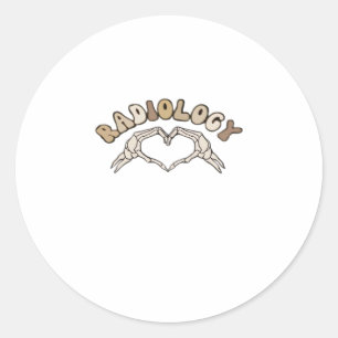 Radiologie Skelet Hart Handen Klassiek Ronde Sticker