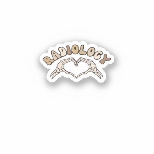 Radiologie Skelet Hart Handen Klassiek Sticker (Voorkant)