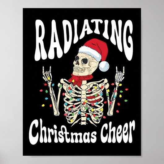 Radiologie Straalt Kerstmis Blijdschap Röntgenstra Poster (Voorkant)