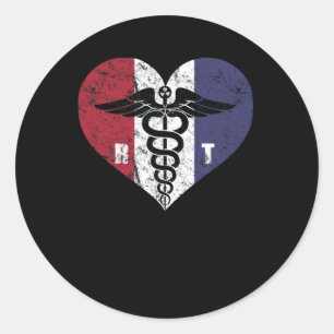 Radiologie Tech American Flag Love Ronde Sticker