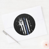 Radiologie Tech Amerikaanse blauwe lijn vlag Ronde Sticker (Envelop)