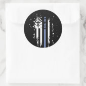 Radiologie Tech Amerikaanse blauwe lijn vlag Ronde Sticker (Tas)