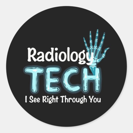 Radiologie Tech Humor X Ray Ronde Sticker (Voorkant)